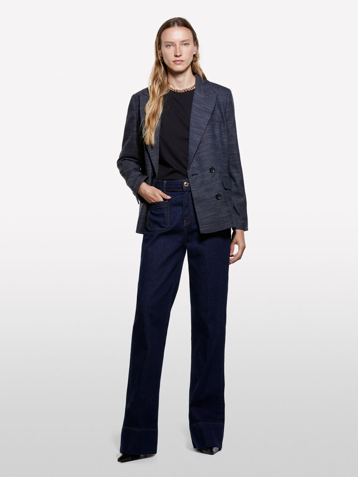 Blazer flanellato blu scuro - blazer da donna - Blu Scuro | Sisley image number 1